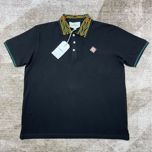 casablanca Other - Casablanca Black Embroidered Logo Polo Collar T-Shirt